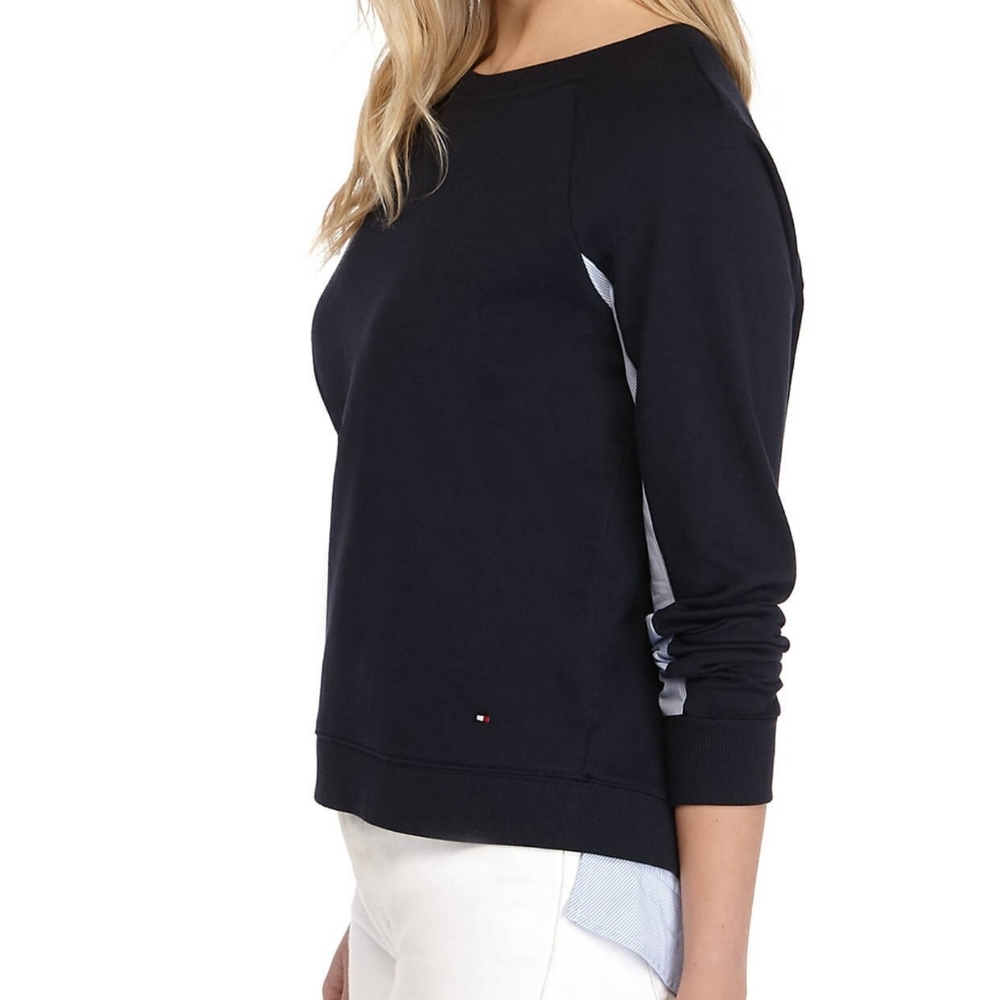 NWT Tommy Hilfiger Woven Trim Top